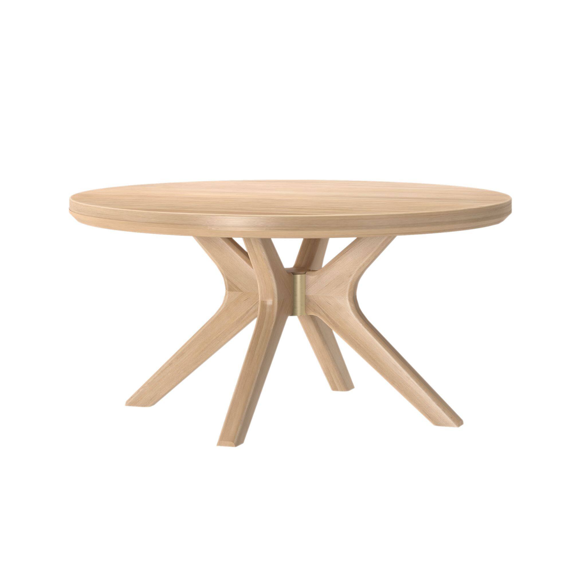 Alt View 2. Plank+Beam - Verso Round Coffee Table (36in x 36in / 910mm x 910mm), Blonde - Blonde.