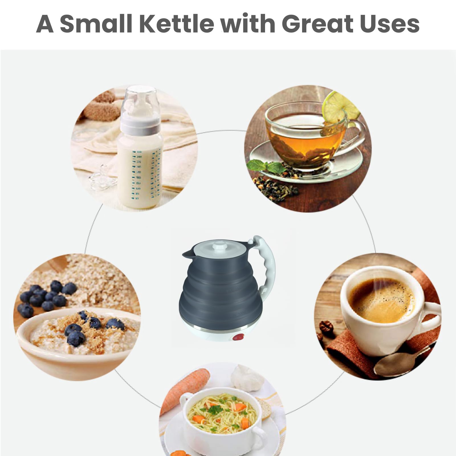 Dapper Styles Travel Electric Kettle Collpasible Portable Tea ...