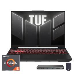 ASUS - TUF A16 16" Gaming Laptop,Ryzen 7 7445HS,GeForce RTX 4050,16GB DDR5,512GB SSD+1TB Dock Set,Backlit,Win 11 - Gray