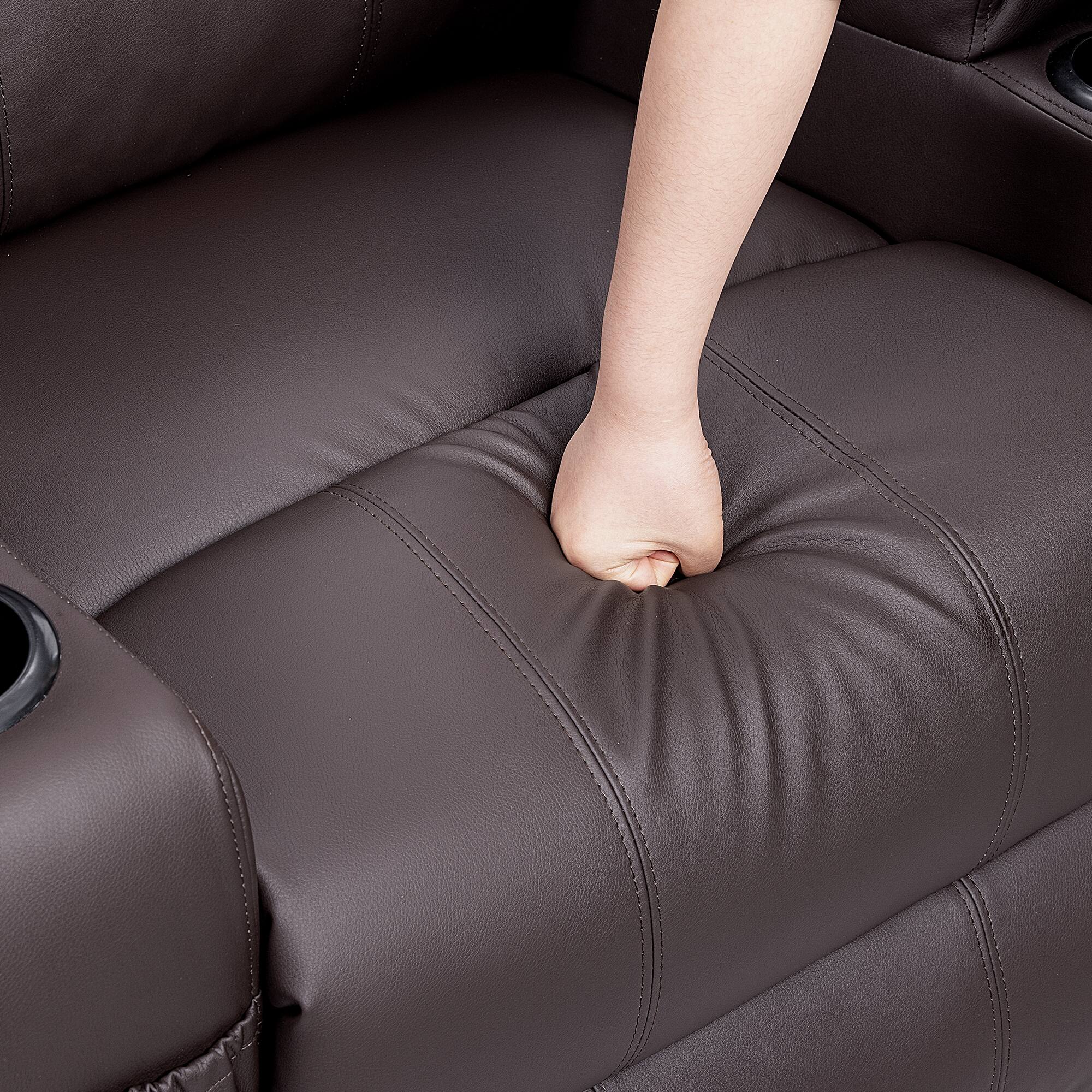 Alt View 4. KERDOM - Massage Recliner with Heat, Power Lift, Cup Holder, Electric Single Reclining Sofa Chair Theater Seat with Massage - Brown.