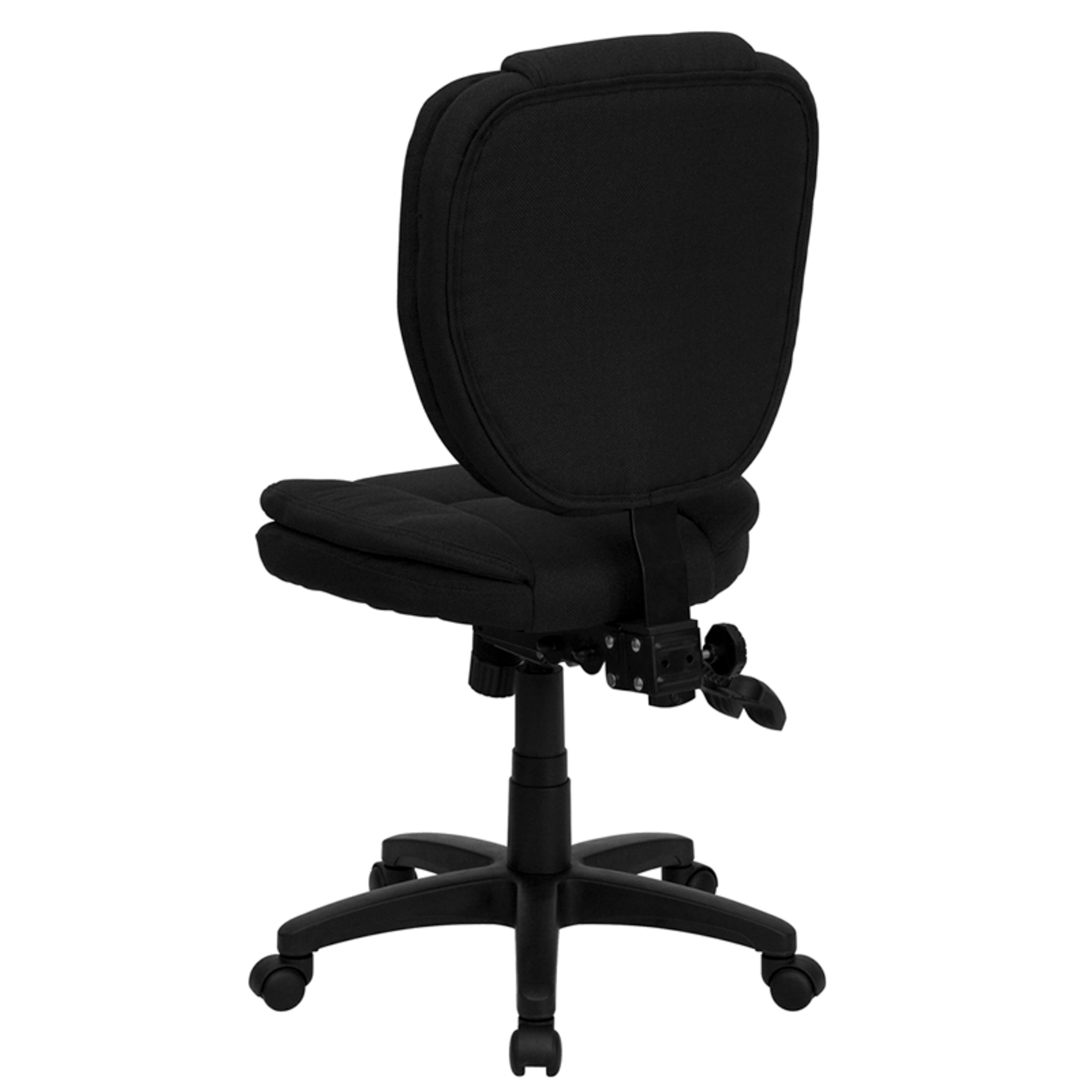 Alt View 2. Emma + Oliver - Mid-Back Multifunction Pillow Top Swivel Ergonomic Task Office Chair - Black Fabric.