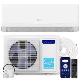 Della - Serena Cloud Air Series 12000 BTU Mini Split Ductless AC, 22 SEER2 230V, Heat Pump - White