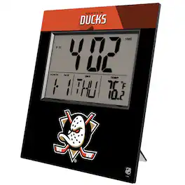 Keyscaper - Anaheim Ducks Color Block Digital Desk Clock - Multicolor