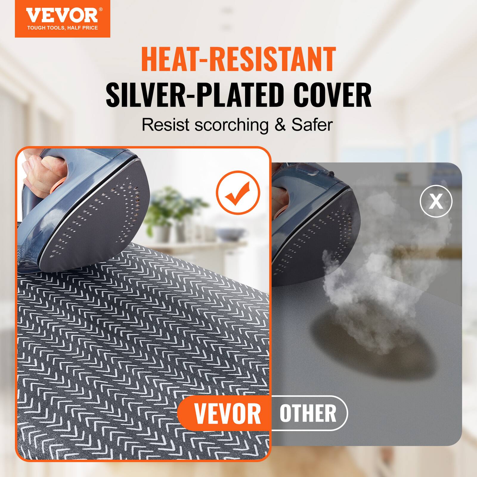 VEVOR TOUGH TOOLS, HALF PRICE HEAT-RESISTANT SILVER-PLATED COVER Resist scorching & Safer VEVOR OTHER