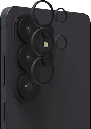 Front. ZAGG - InvisibleShield Glass Elite Anti-Reflective Lens Protector for Samsung Galaxy S26 Ultra - Black.