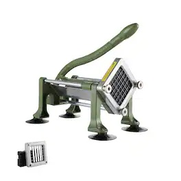 VEVOR - French Fry Cutter, Potato Slicer with 1/2-Inch Stainless Steel Blade, Manual Potato Cutter Chopper with Suction Cups - Green