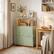 Alt View 1. Malletson - 3-Tier Modular Metal Sideboard Buffet, Modern Storage Accent Cabinet with Doors for Kitchen Dining Room - Green.