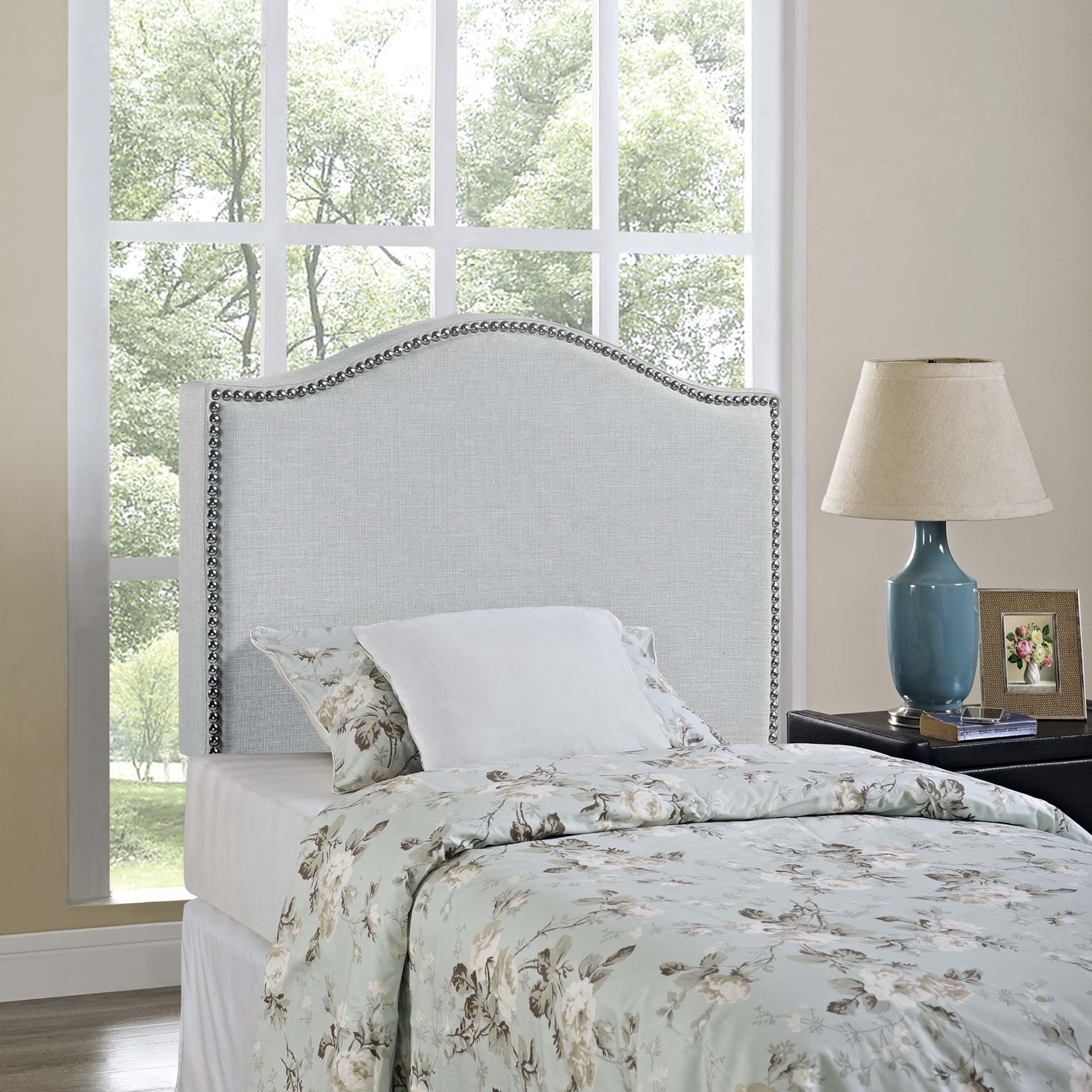 Alt View 3. Modway - Curl Nailhead Upholstered Twin Headboard by Modway - Gray.