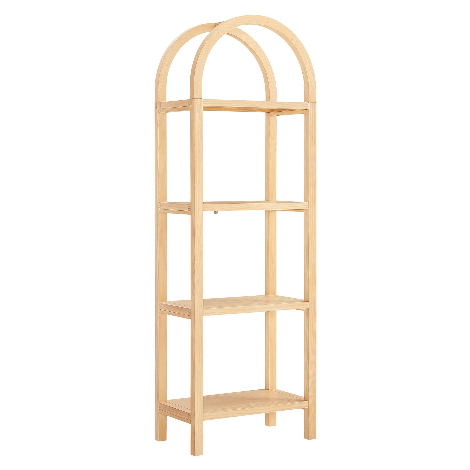 Angle. Modway - Vexley 72 Inch Tall Narrow Arched Bookshelf by Modway - Natural.