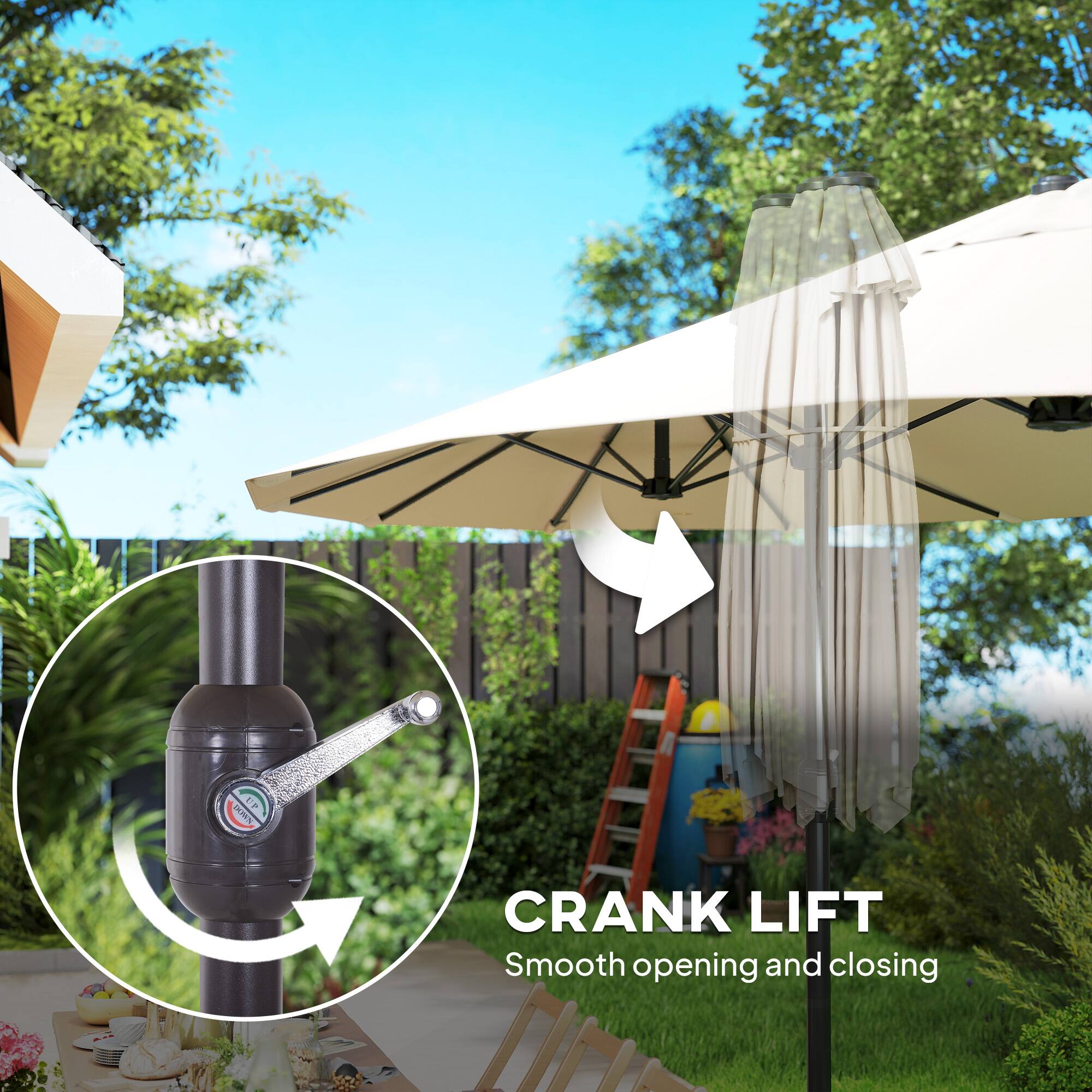 CRANK LIFT  
Smooth opening and closing