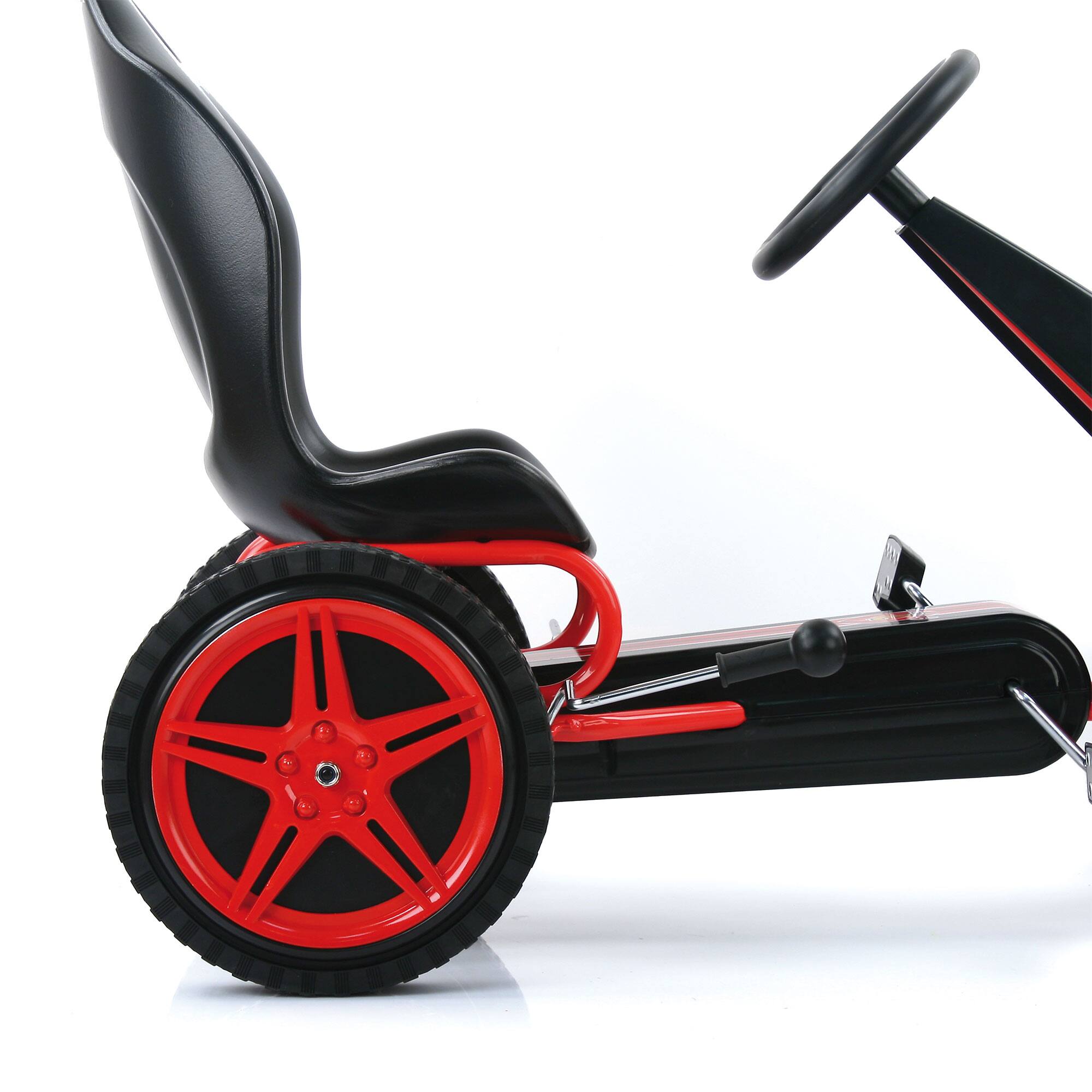 Alt View 7. hauck - hauck Hurricane Racing Go Kart w/Low Profile Rubber Tires, Handbrake Design, Red - Red.