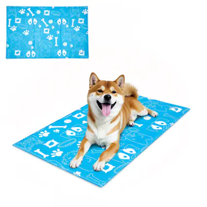 Front. Ownpets - Pet Cooling Mat Leak-proof Ice Pad for Dogs, Size L - Sky Blue.