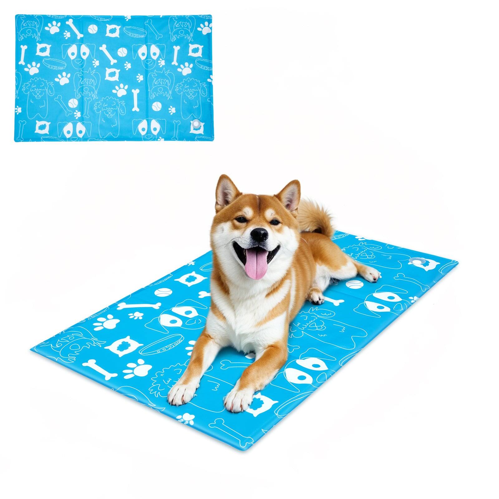 Front. Ownpets - Pet Cooling Mat Leak-proof Ice Pad for Dogs, Size L - Sky Blue.