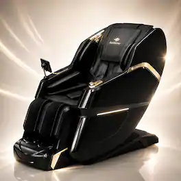KoziSense - KZ-605 4D Massage Chair,Deep Zero Gravity,Thai Stretch,Auto Extension Legrest,Back and Front Heat,FREE Inside Delivery - Black