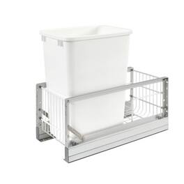 Rev-A-Shelf - Single Pullout 35 qt. Kitchen Trash Can with Soft-Close, 5349-15DM-1 - Silver