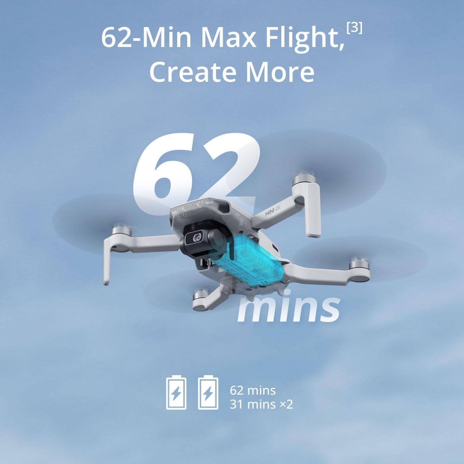 DJI Mini Drone Combo with 4K UHD Camera, 3 Axis Gimbal, Under 249