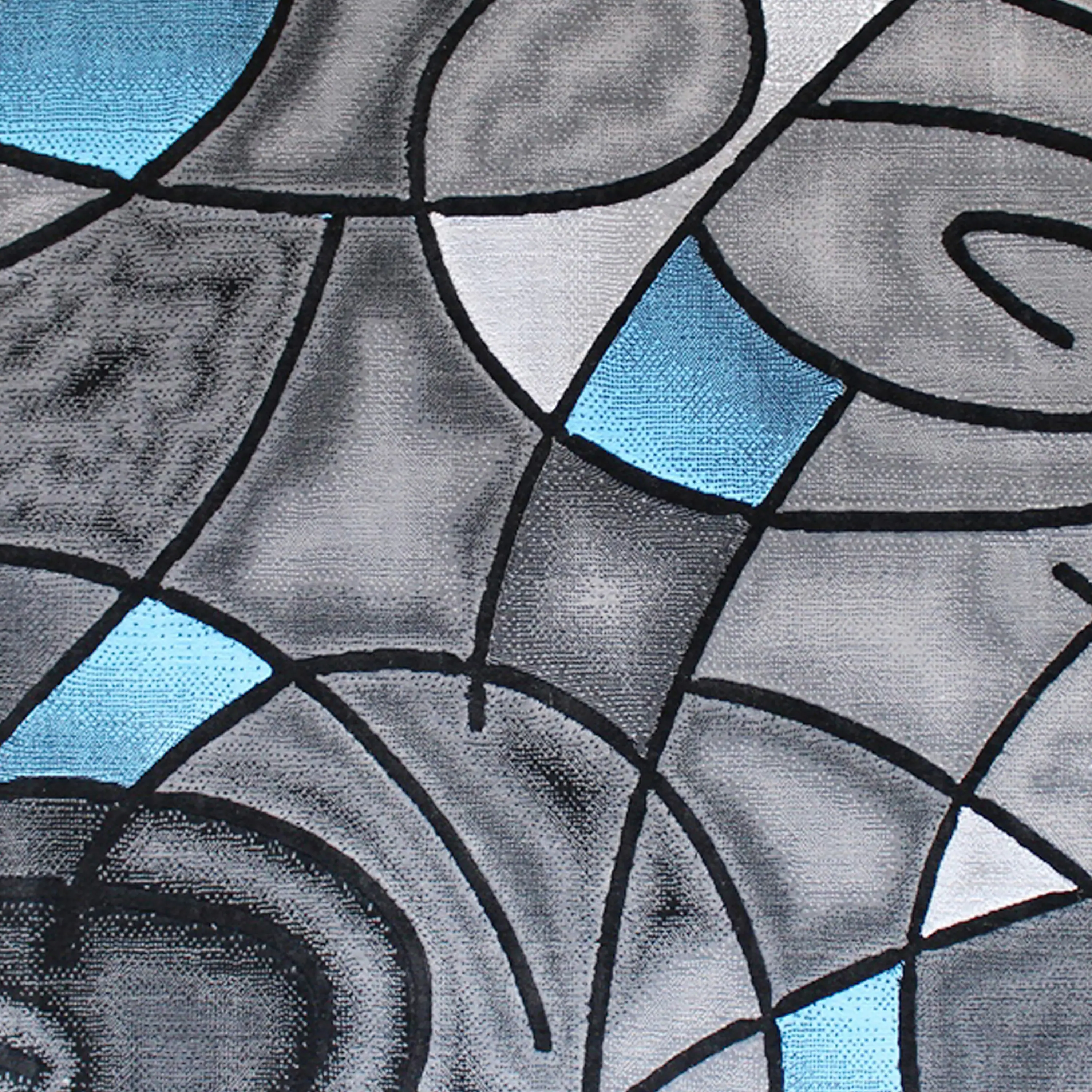 Alt View 6. Emma + Oliver - Urbane Contemporary Abstract Geometric Olefin Accent Rug in Gradient Shades with Natural Jute Backing - Blue.