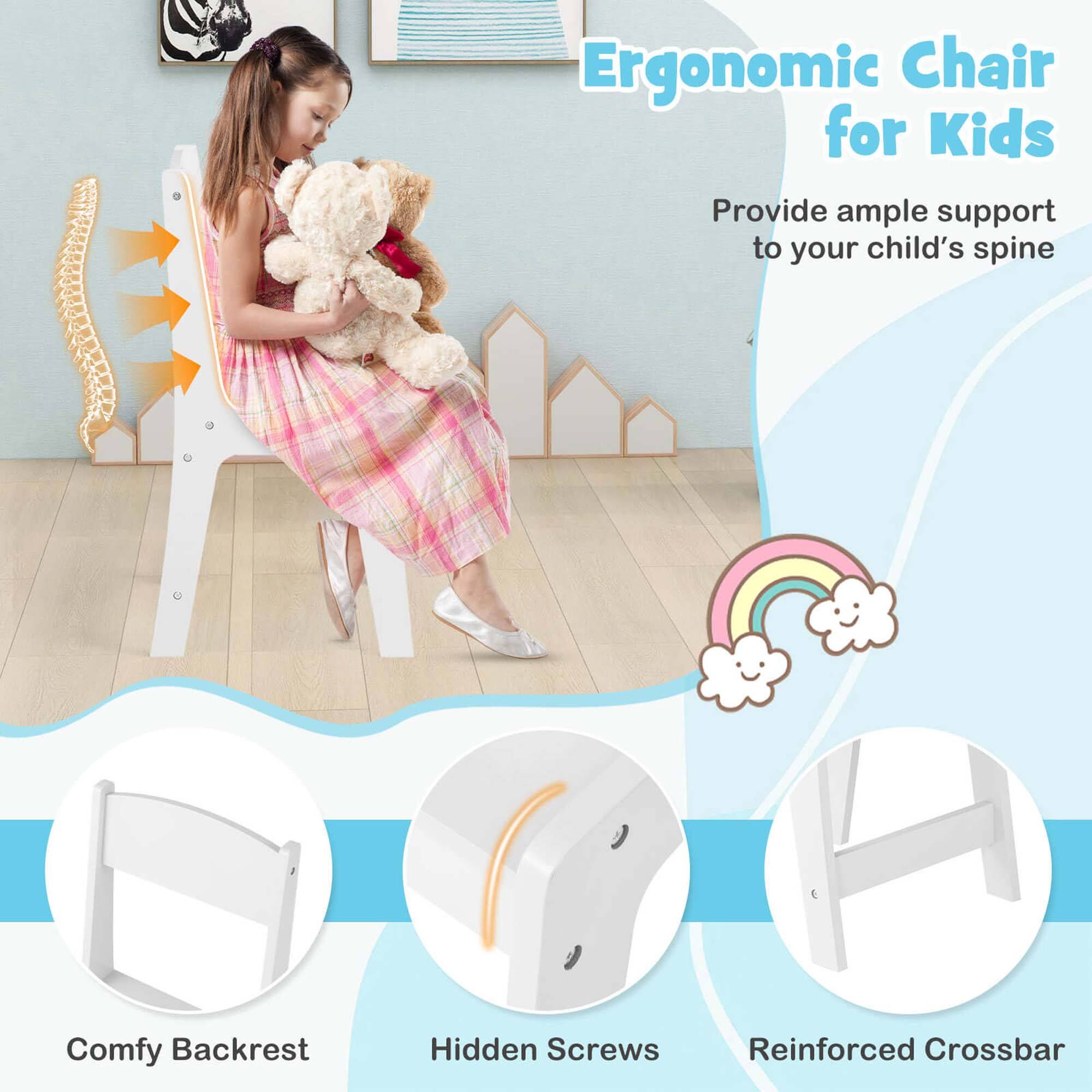 Ergonomic Chair for Kids

- Provide ample support to your child's spine
- Comfy Backrest
- Hidden Screws
- Reinforced Crossbar