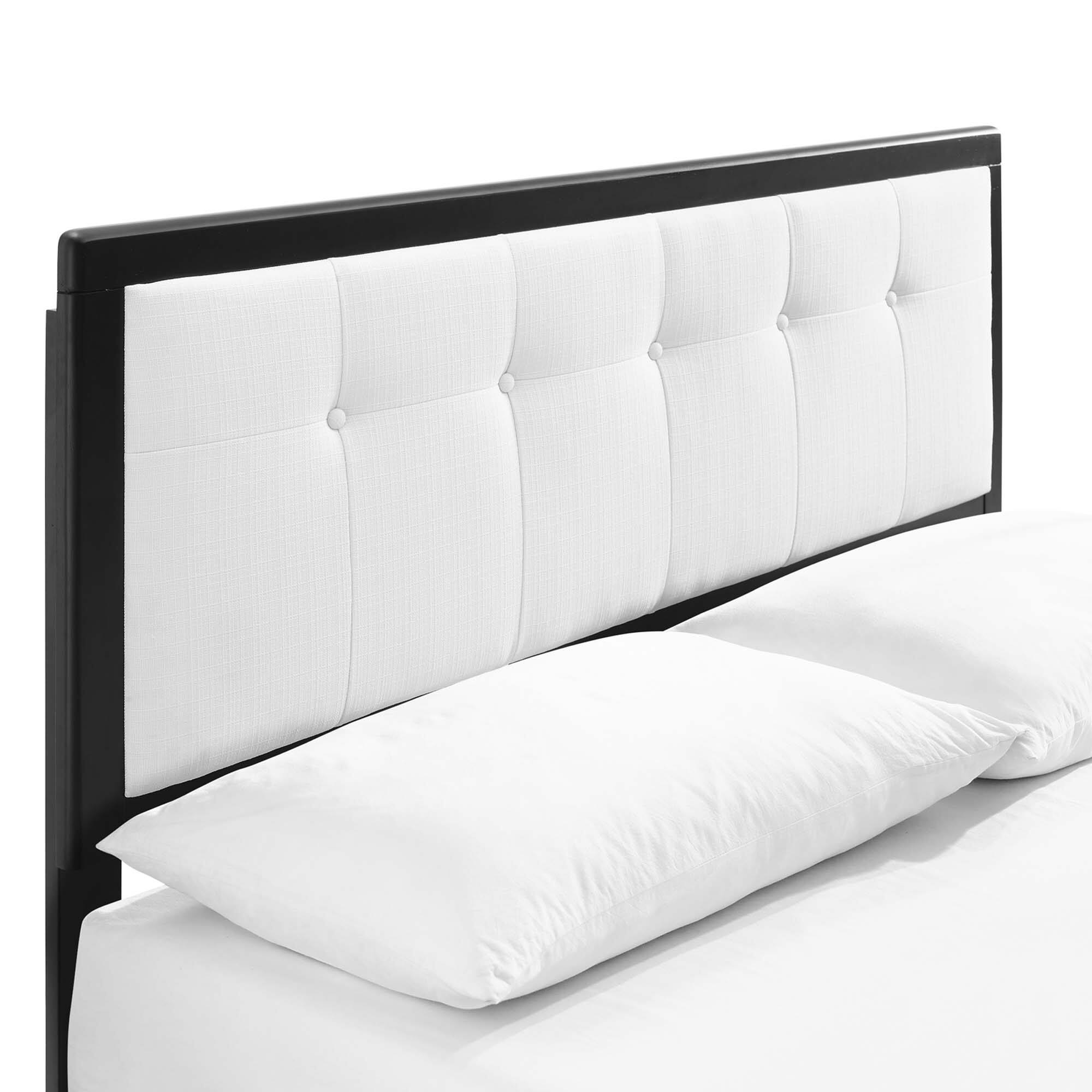 Alt View 8. Modway - Willow Wood Full Platform Bed With Angular Frame - White.