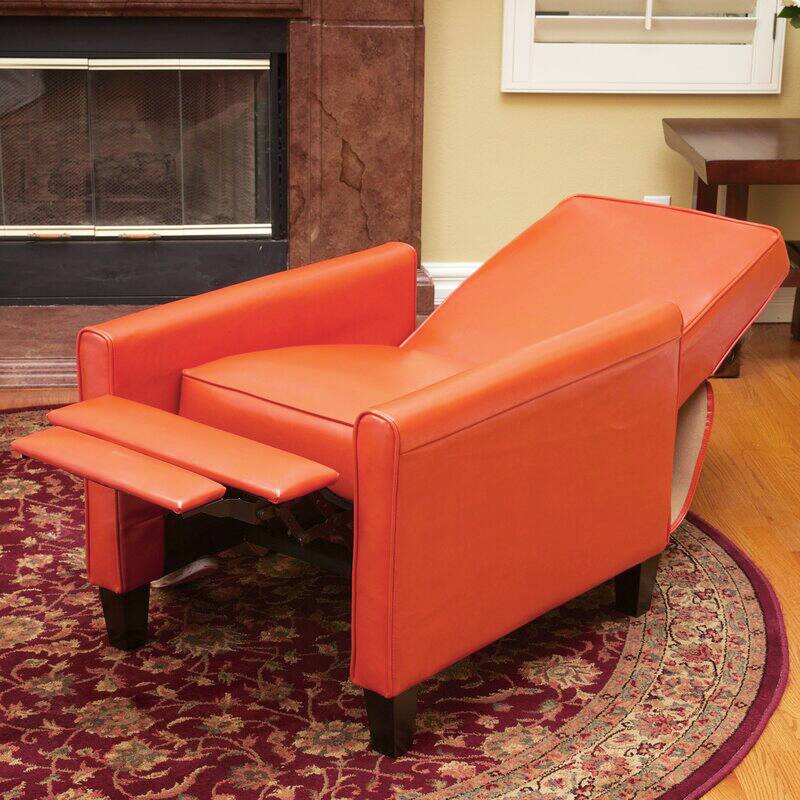 Alt View 4. TinyHomie - Recliner Push Back Chair for Elegant Home Décor Orange - Orange.