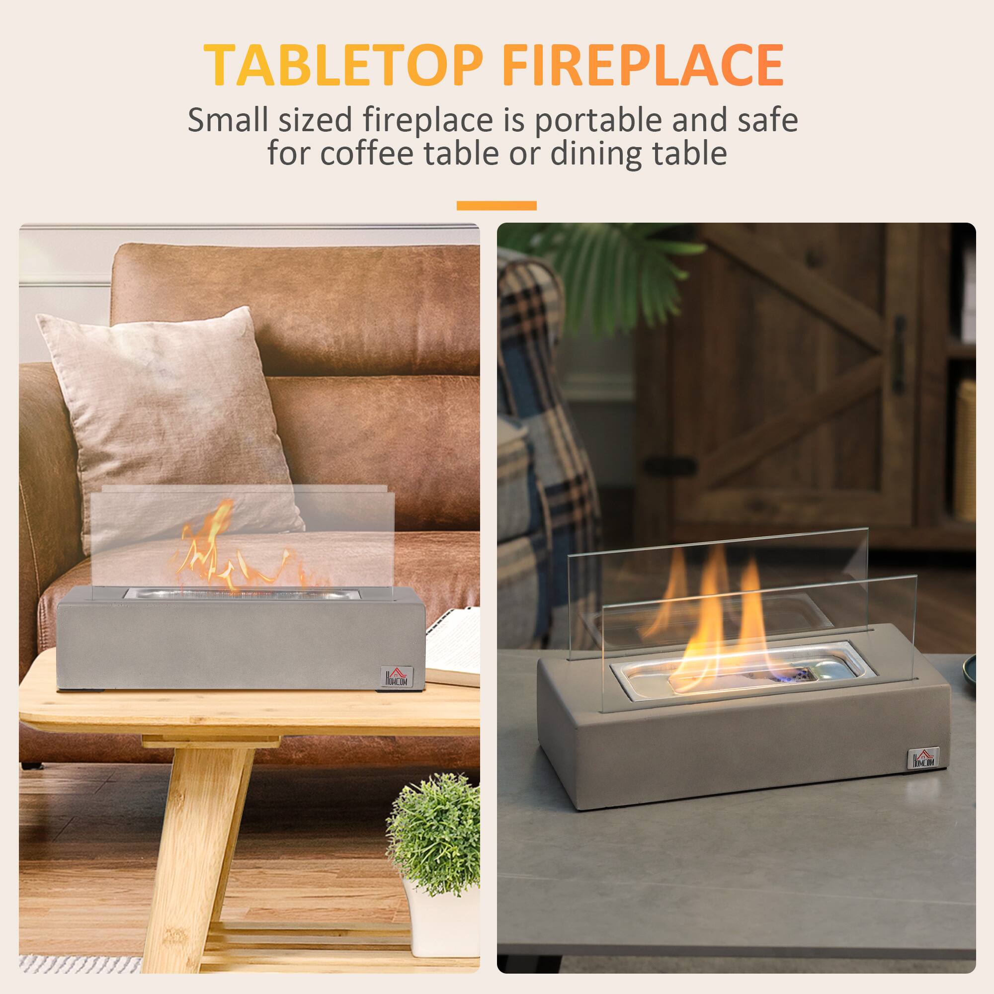 TABLETOP FIREPLACE  
Small sized fireplace is portable and safe for coffee table or dining table