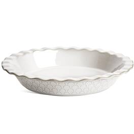 PARKER SLATER - Pie Pans For Baking 9 Inch Ceramic Plate Round Dish Oven Safe Embossment Housewarming Wedding Present - 36 Oz Set Of ...