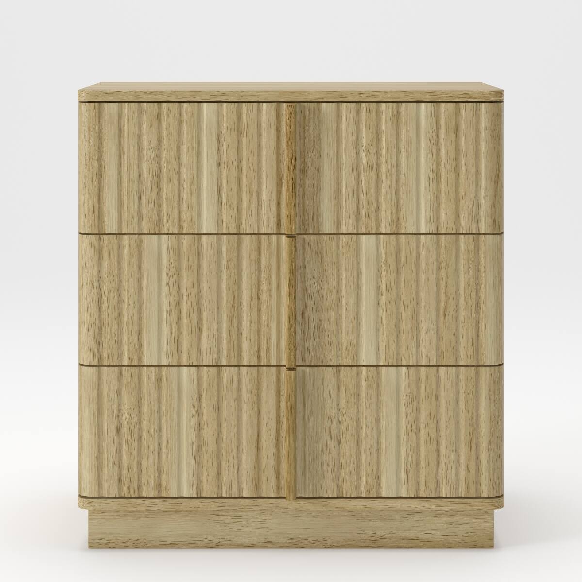 Left. Loheer - Loheer Three Drawer Nightstand Set of Two Natural MDF Vertical Stripe Bedroom Furniture - Natural.