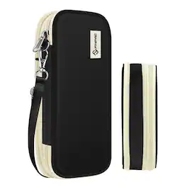 Kitcheniva - Expandable Pencil Case Organizer Pouch Beige Black - Beige and Black