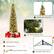 The text on the image is grouped as follows:
1. Reinforced Tree Top 403 Dense Branch Tips
2. Slim Pencil Design
3. Festival Vibe
4. Eye-Catching Christmas Decor
5. Foldable Metal Stand