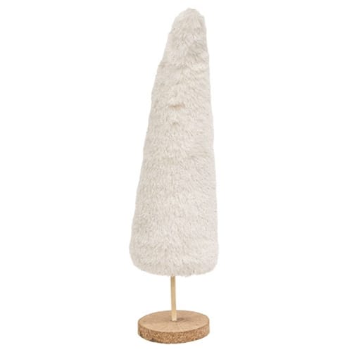 BreeBe - Furry Sparkle Christmas Tree 12"H - White