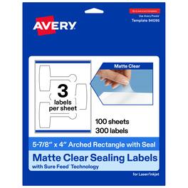 Avery - Avery® Sealing Labels, 5-7/8" x 4", Matte Film, 300 Total - Clear