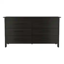 TuHome - Hms 6 Drawer Double Dresser, Four Legs, Superior Top - Black