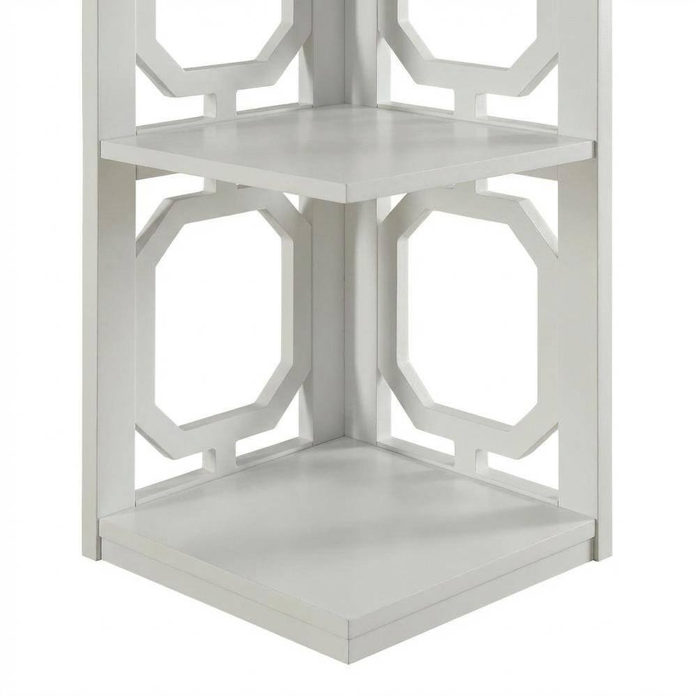 Left. FurniFact - 5-Tier Corner Bookcase with Durable Non-Lead Paint Finish - White.