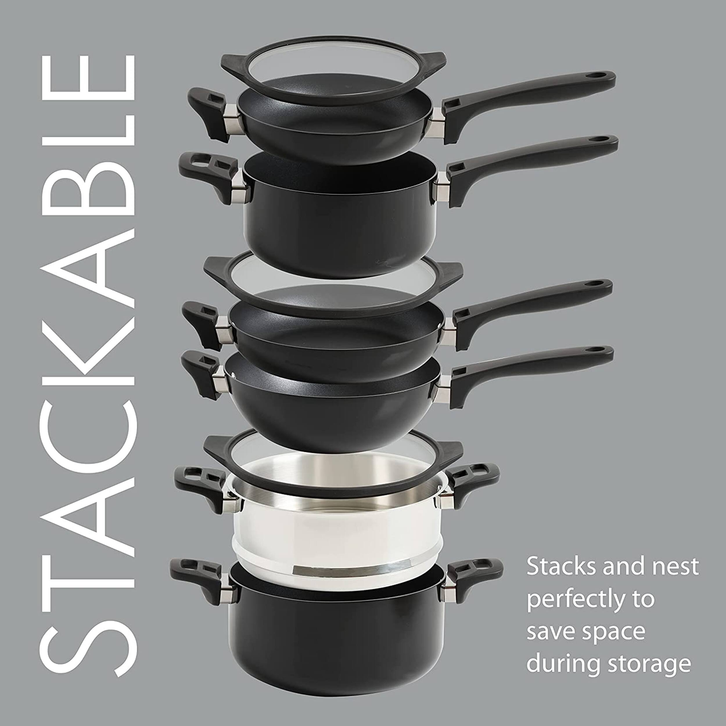 STACKABLE
Stacks and nest perfectly to save space during storage