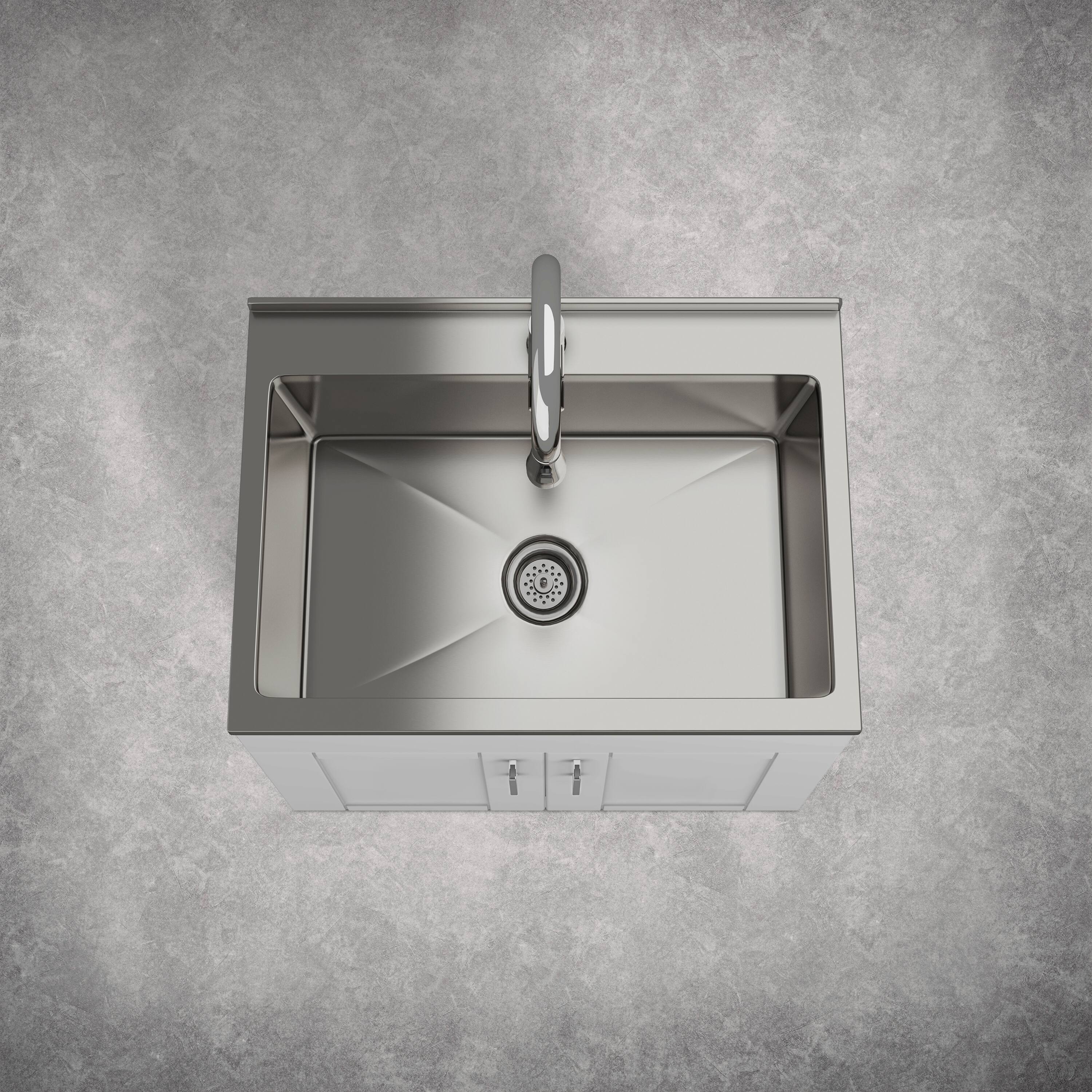 Alt View 1. Simpli Home - Modern Wide Shaker 28 inch Wide Utility Sink and Laundry Cabinet, Glacier White Finish - Glacier White.