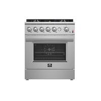 Forno Appliances - Giovanni 4.32 Cu. Ft. Freestanding Gas Convection Range with Reversible Griddle - Silver - Front_Zoom