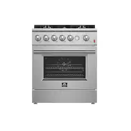 Forno Appliances - Giovanni 4.32 Cu. Ft. Freestanding Gas Convection Range with Reversible Griddle - Silver