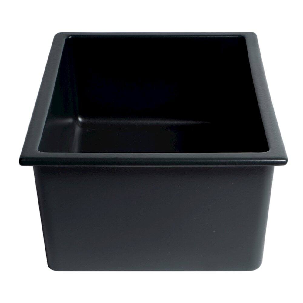 Alt View 3. Alfi - ALFI brand Black Matte 24 x 18 Fireclay Undermount / Drop In Fireclay Kitchen Sink - Black.