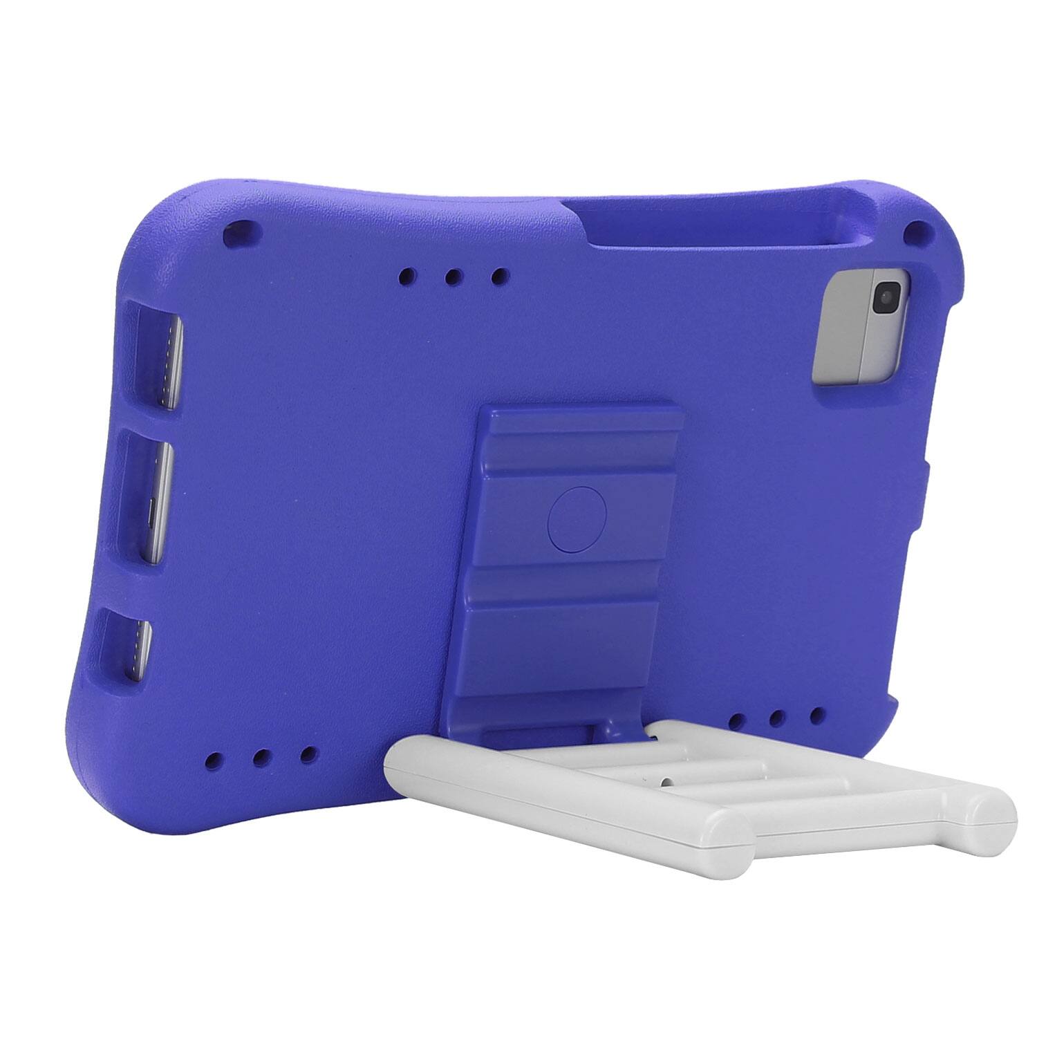 Left. Dteck - for Samsung Galaxy Tab A9 8.7" 2023 (SM-X110/X115) Rugged Case,Shockproof Heavy Duty EVA Cover with Rotating Stand - Purple.