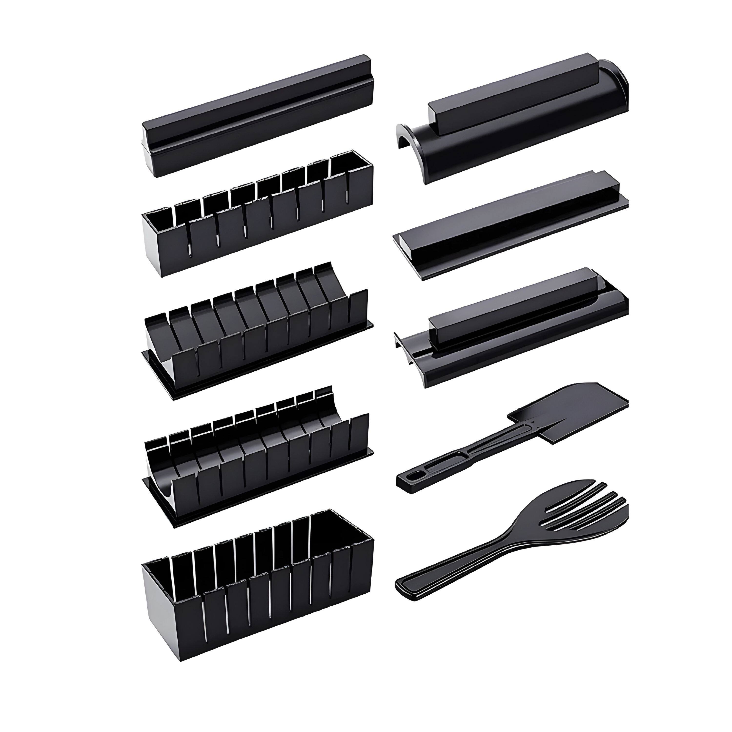 Kitcheniva - DIY Sushi Making Kit Kitchen Tools 10 Pcs - Black