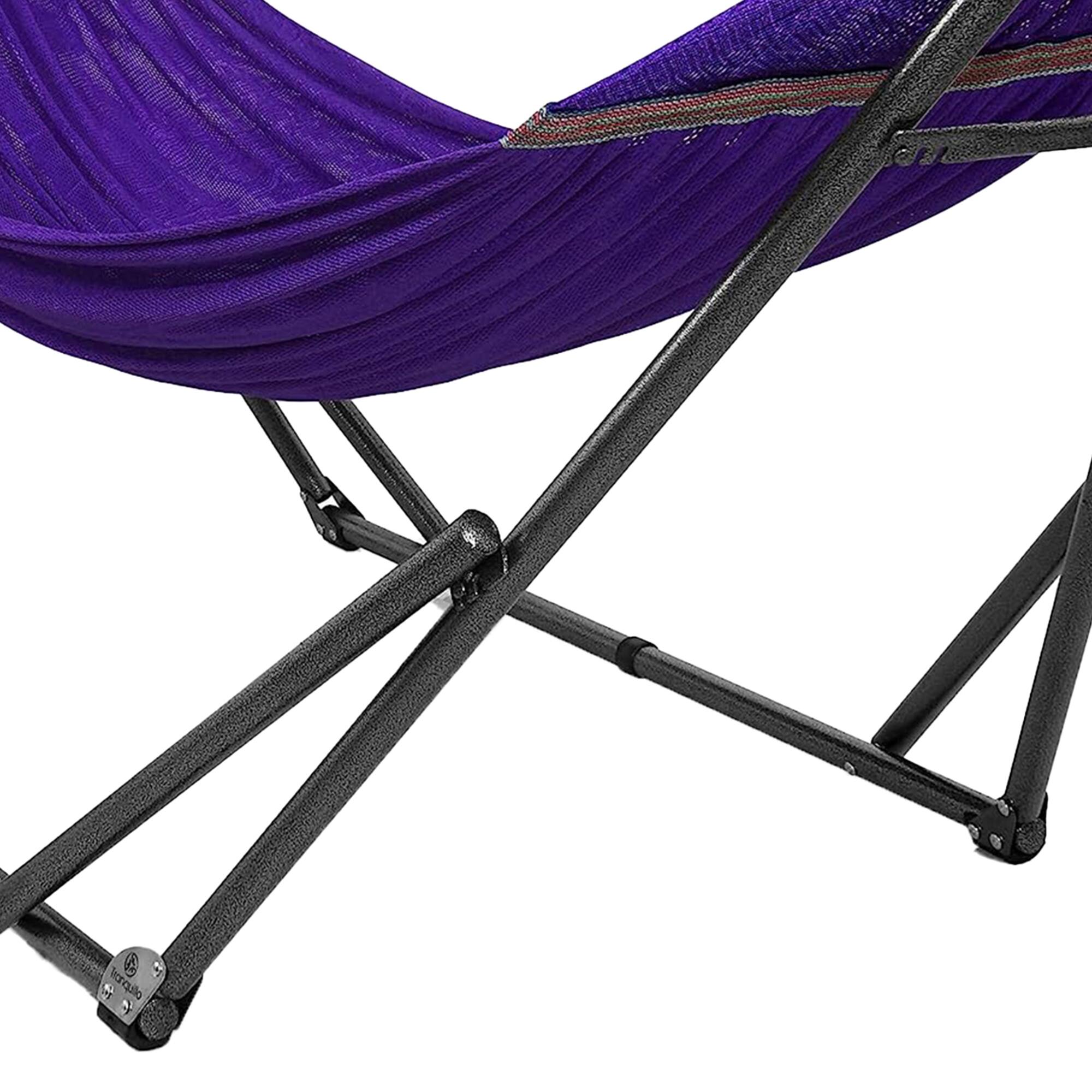 Alt View 3. Tranquillo - Tranquillo Universal 106.5" Double Hammock with Adjustable Stand and Bag, Purple - Purple.