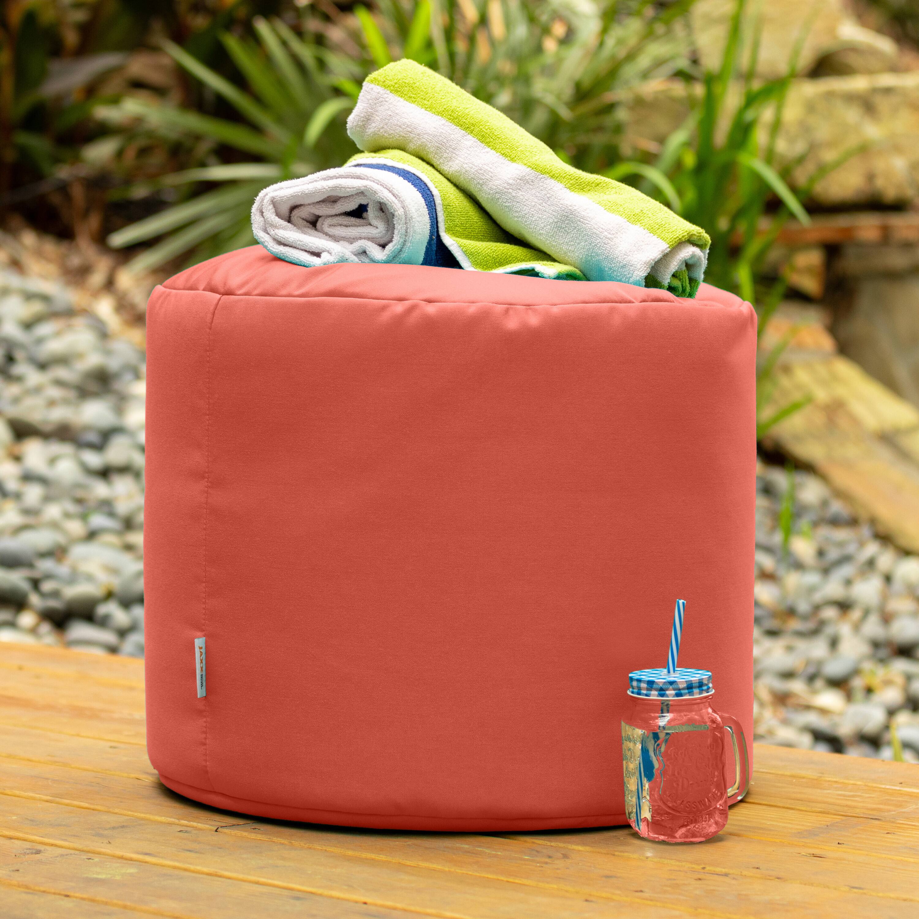 Angle. Jaxx - Jaxx Spring Indoor / Outdoor Bean Bag Pouf Ottoman, Flamingo - Flamingo.