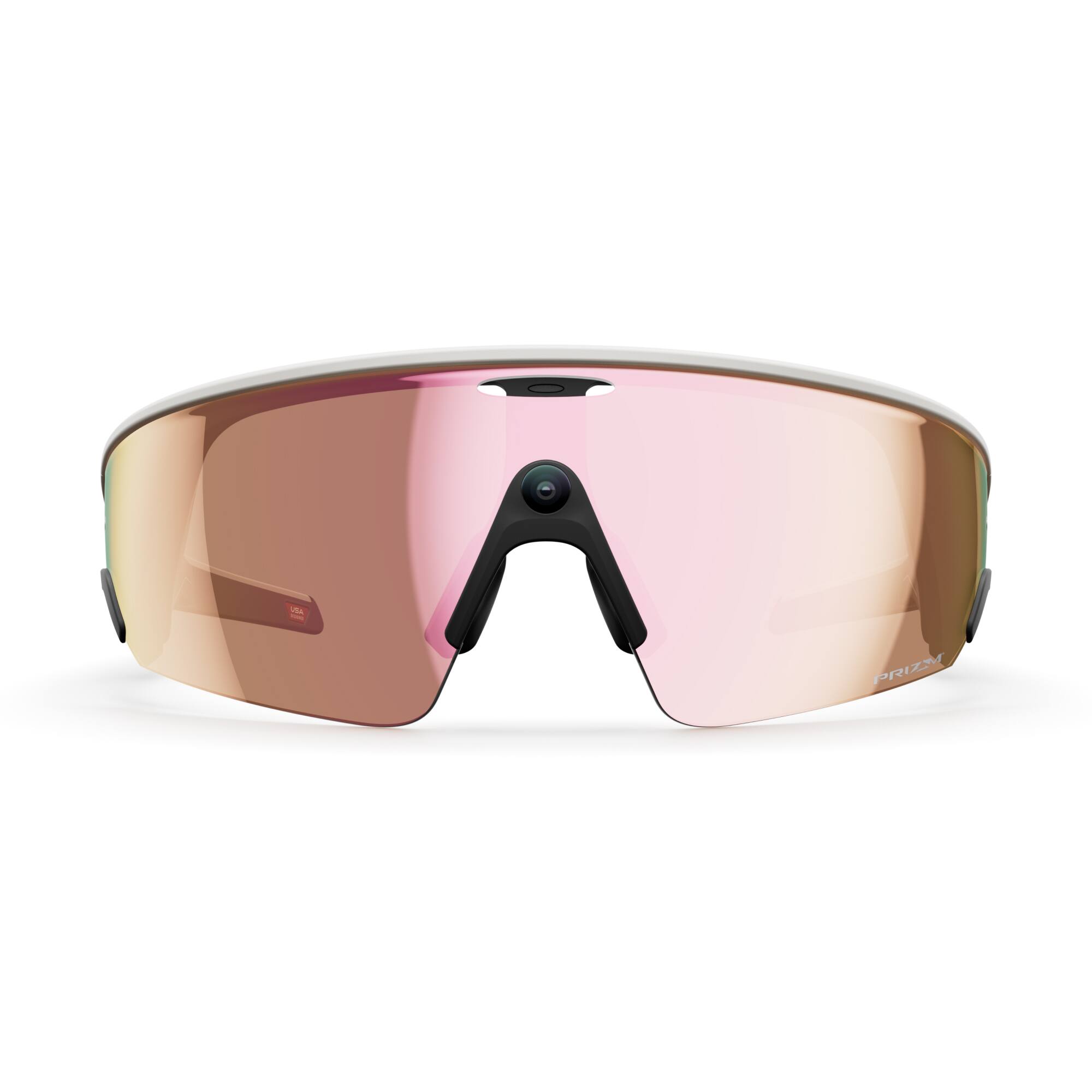 Alt View 11. Oakley Meta - Vanguard glasses with Meta AI, Audio, Photo, Video Compatibility - Prizm Rose Gold Lens - White.