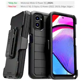 RomeTech - Defender Case for Motorola Moto G Power 5G (2024) - Black