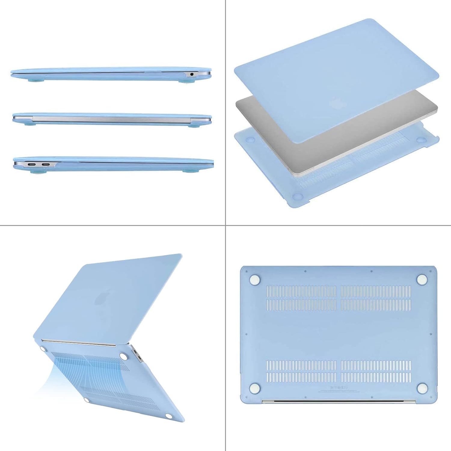 Alt View 1. mosiso - Case for MacBook Air 13 inch A2337 M1 A2179 A1932 with Touch ID 2018-2022 - Air Blue.