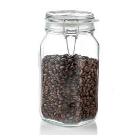 Bormioli Rocco - Fido Glass Jar Airtight Clamp Lid & Rubber Seal, 50.75 oz - Clear