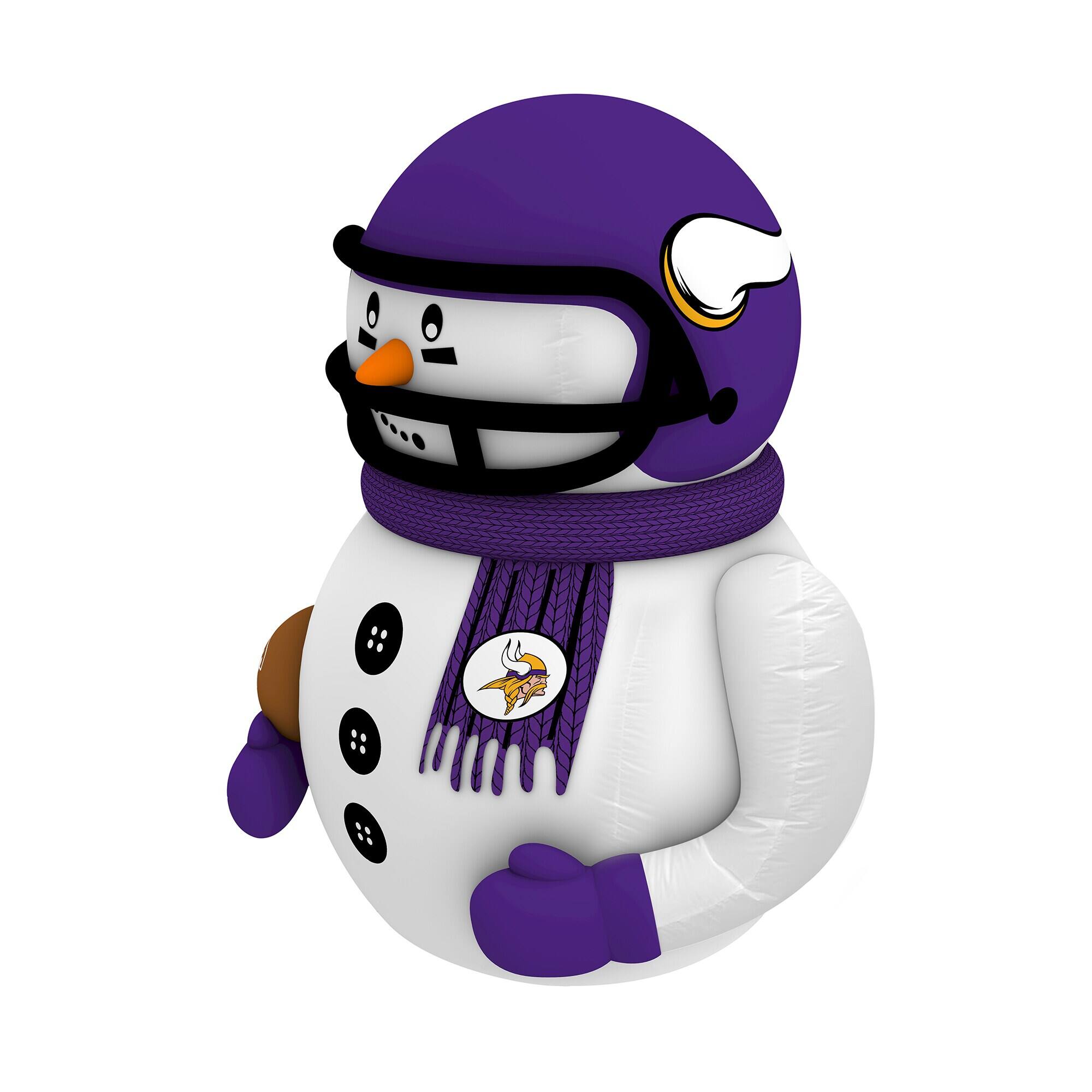 Alt View 1. Sporticulture - Minnesota Vikings 7' Inflatable Snowman Player - Purple.