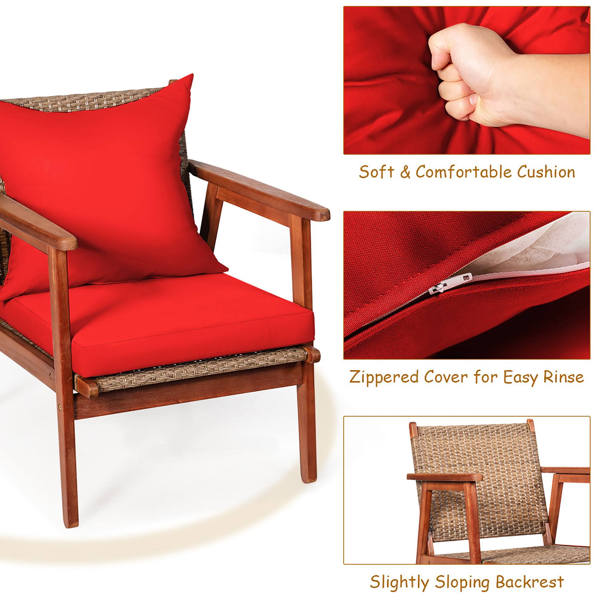 Soft & Comfortable Cushion, Zippered Cover for Easy Rinse, Slightly Sloping Backrest