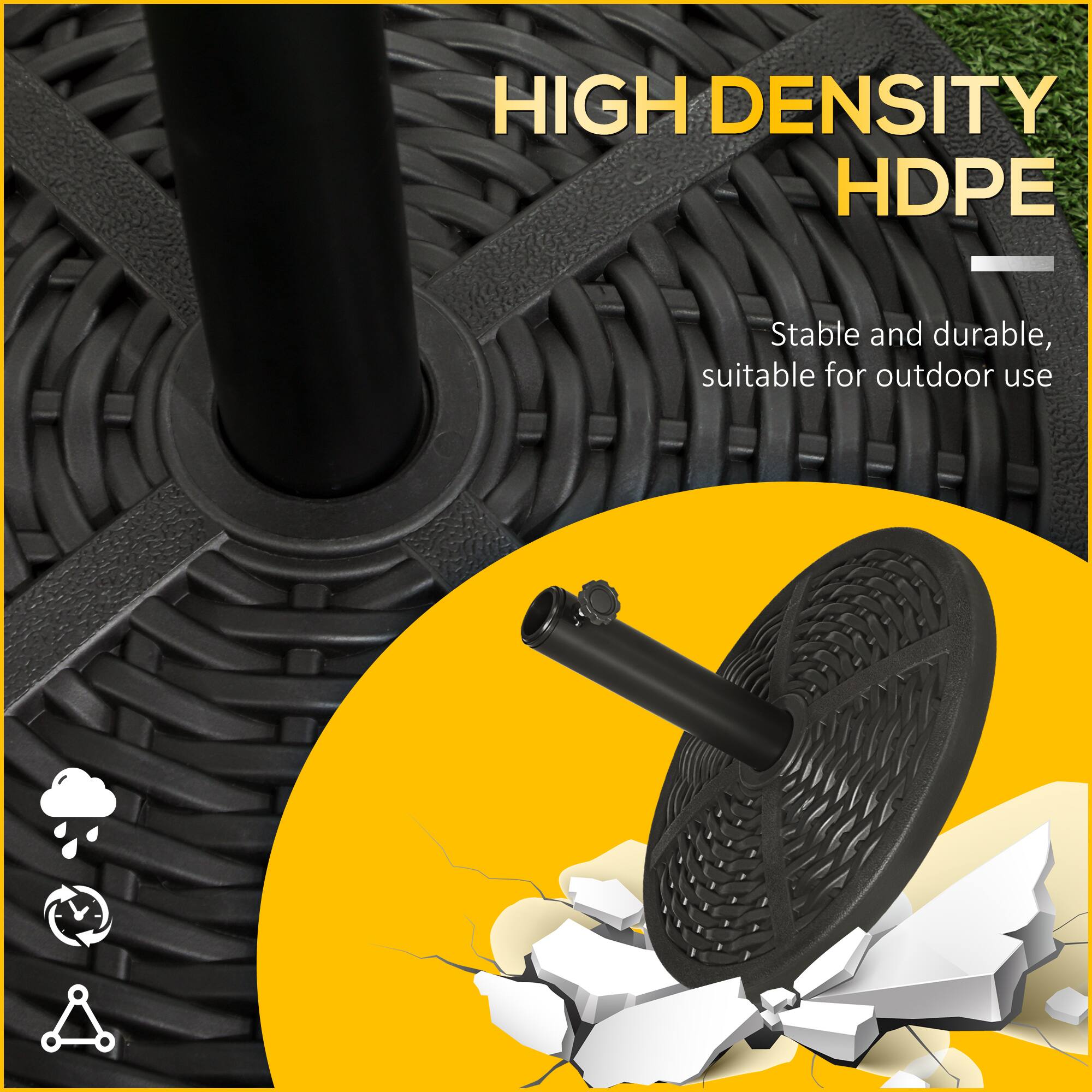 HIGH DENSITY HDPE  
Stable and durable, suitable for outdoor use