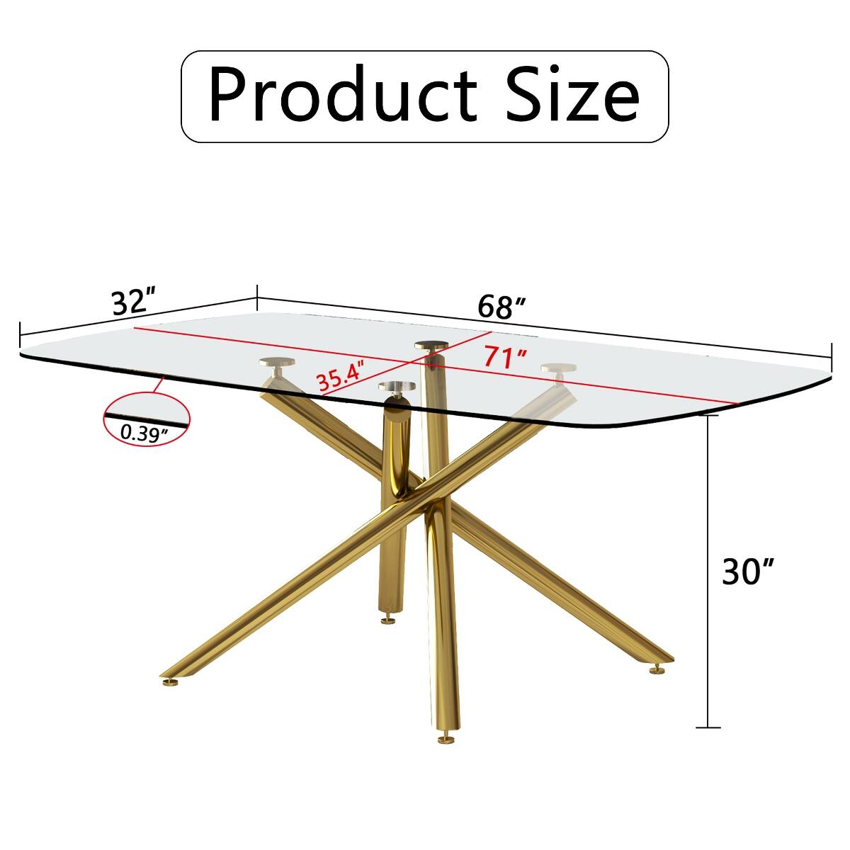 Product Size
32" x 35.4" x 68" x 71" x 30"
Thickness: 0.39"